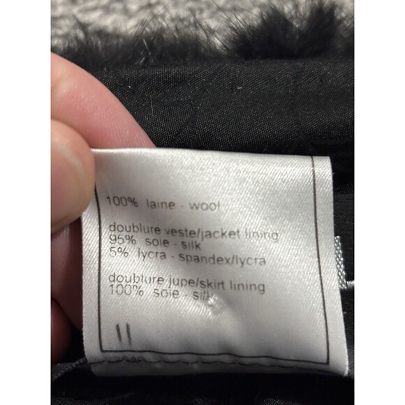 Chanel 03A Mink Fur Wool Black Coat Jacket Women’s Size 44 - Picture 6 of 13